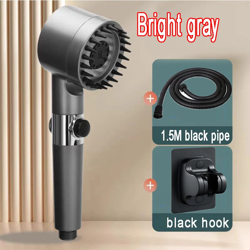 4 Modes Shower Head High Pressure Showerhead One-Key Stop Water Massage Shower Head with Filter Element Bathroom Accessories